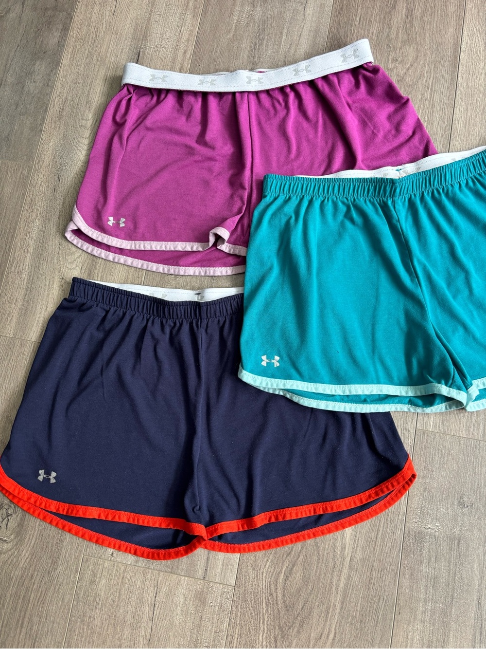 Under Armour Women’s Athletic Shorts - Fuchsia, Teal & Navy